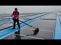 Electric Photovoltaic Single Roller Solar Cleaning Brush Carbon Fiber Telescopic Rod