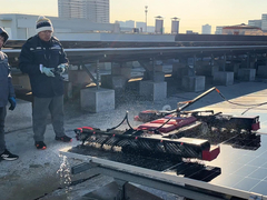 View Semi Automatic Photovoltaic Washing Equipment Robotic PVCleaner Solar Panel Cleaning Robot Demo